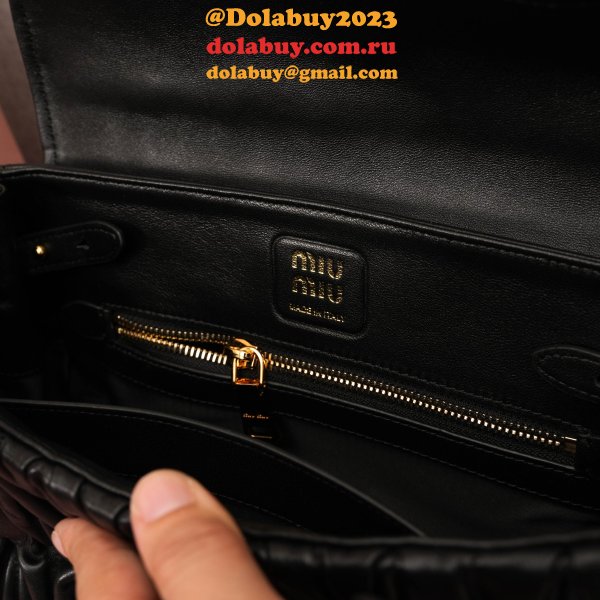Miu Miu Matelasse Nappa Leather Shoulder Bag 5BD265