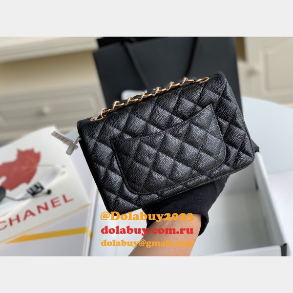 Top Quality CC Caviar Leather Flap Bag 1116 20CM