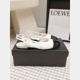CC Flat Calf Leather Slingbacks Shoes