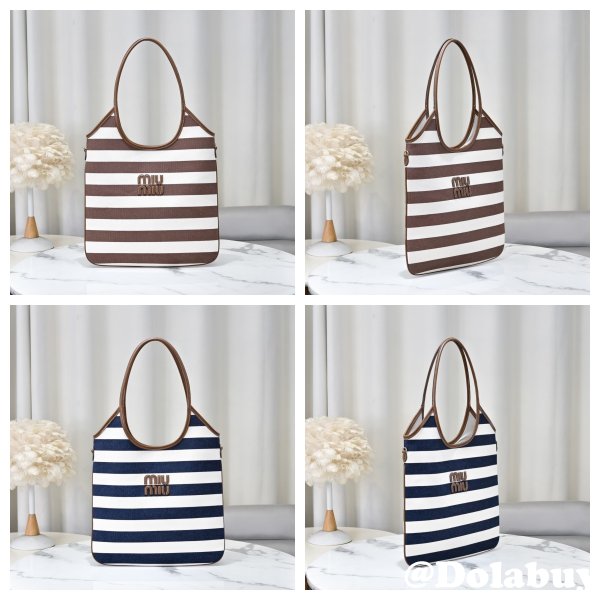 Miu Miu IVY Canvas And Leather Bag 5BG231
